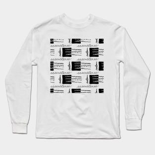 Black and white squares and lines. Seamless pattern Long Sleeve T-Shirt